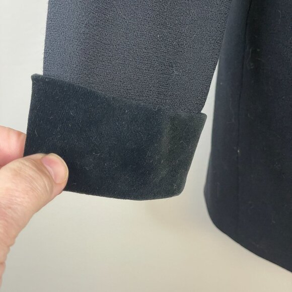 Vintage Equestrian Hunting Wool Blazer 12P Black Velour Collar Old Money Jacket - Picture 5 of 11